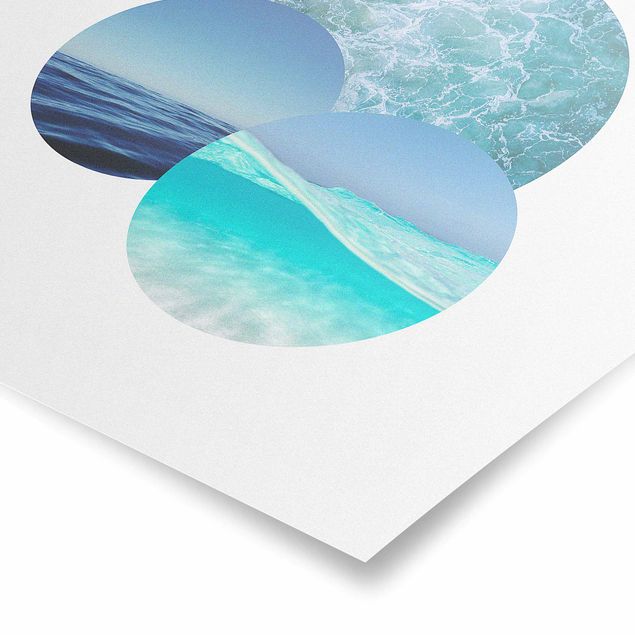 Strand Poster Ozeane im Kreis