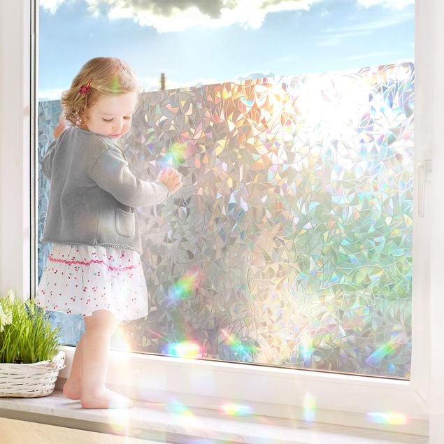 Kinderzimmer Deko 3D Regenbogen-Effekt Fensterfolie statisch haftend