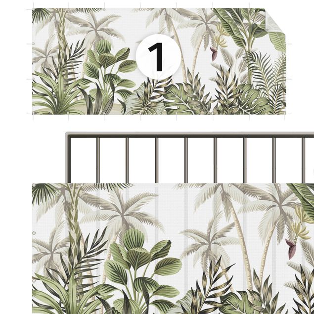 Balkon Sichtschutz Matte Palmen im Dschungel