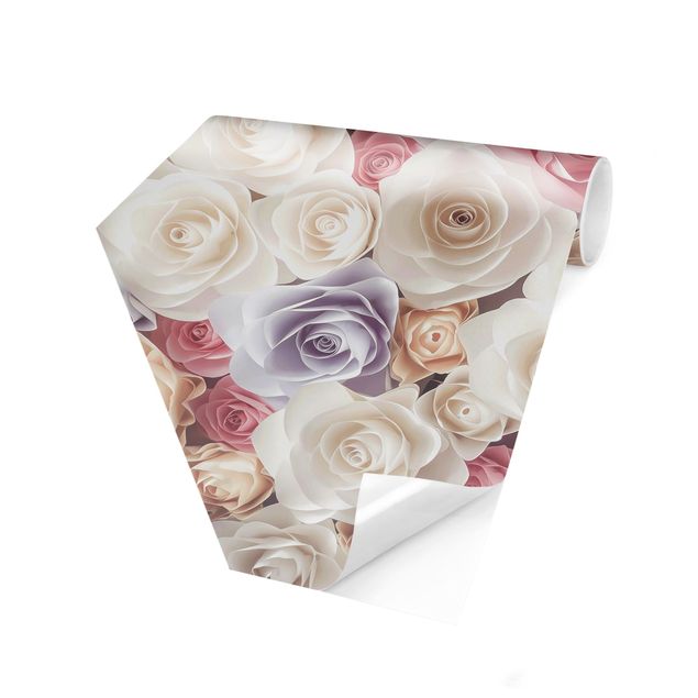Tapete Blumen Pastell Paper Art Rosen