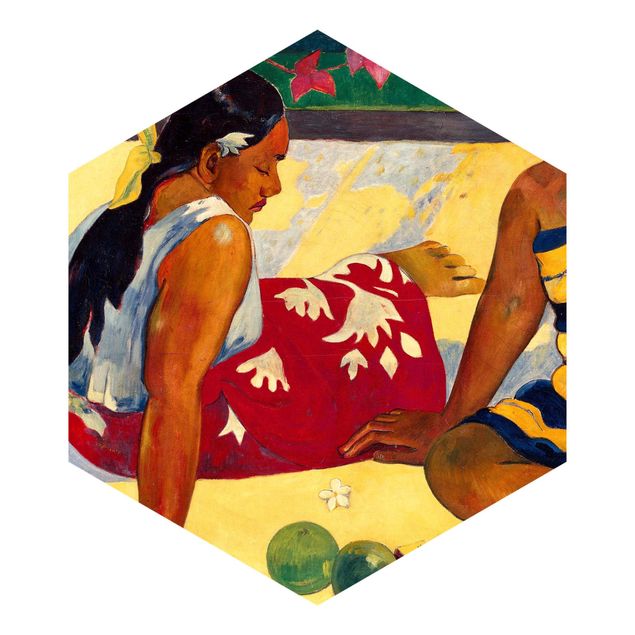 Fototapete rot Paul Gauguin - Frauen von Tahiti