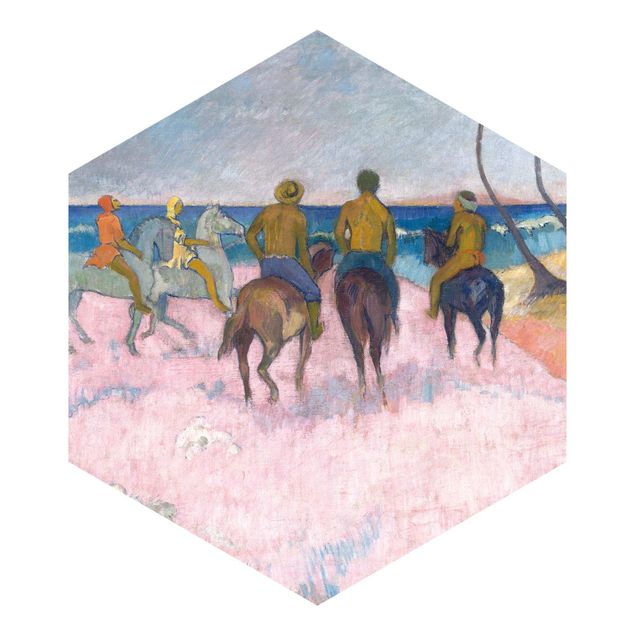 Tapete Hexagon Paul Gauguin - Reiter am Strand