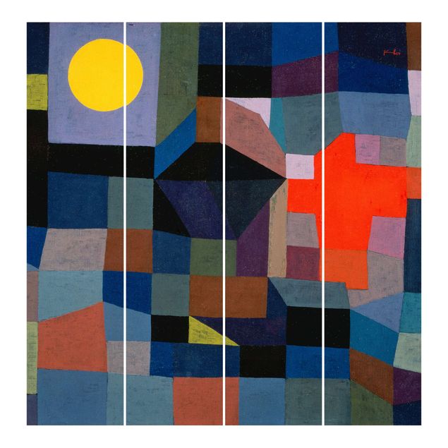 Flächenvorhang Muster Paul Klee - Feuer bei Vollmond