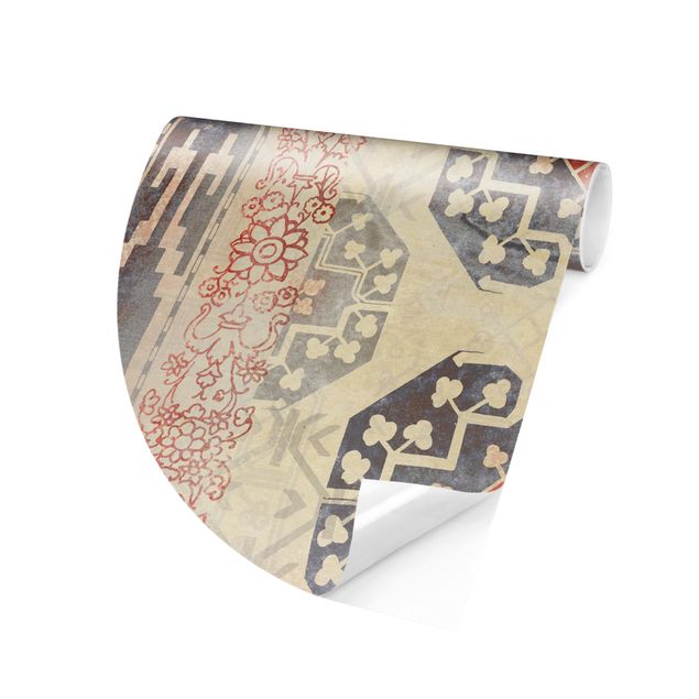 Mustertapeten Persisches Vintage Muster in Indigo IV