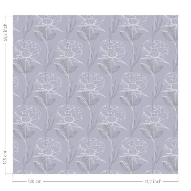 Küche Dekoration Pfingstrosen Muster - Pastell graues Violett