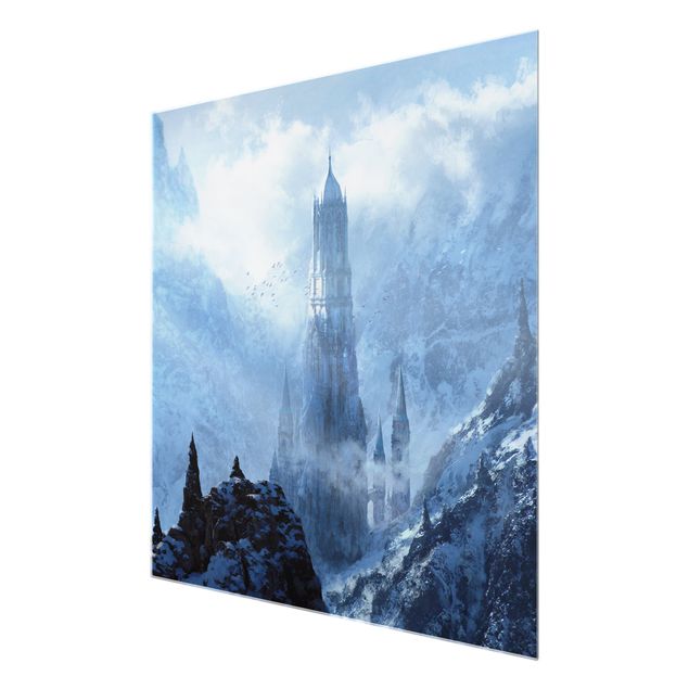 Wandbilder Blau Phantastisches Schloss im Schnee