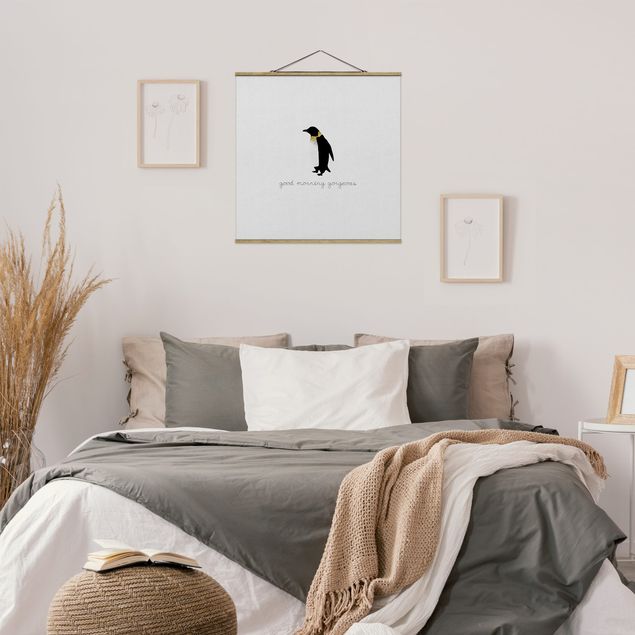 Wandbilder Modern Pinguin Zitat Good Morning Gorgeous