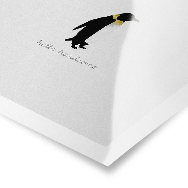 Poster bestellen Pinguin Zitat Hello Handsome