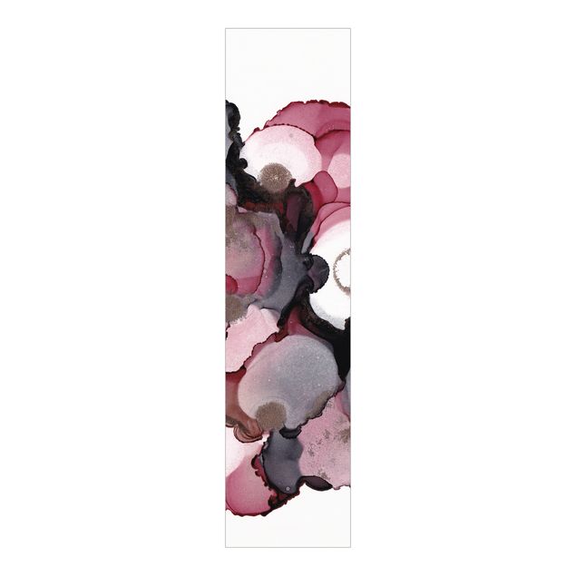Schiebegardinen Muster Pink-Beige Tropfen mit Roségold