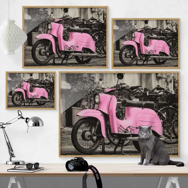Wandbilder mit Rahmen Pinker Roller