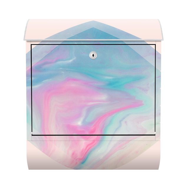 Design Briefkasten Pinkes Wasser Marmor