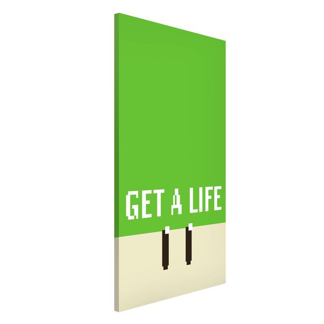 Magnettafeln Sprüche Pixel Text Get A Life In Green