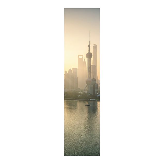 Schiebevorhang Skyline Pudong bei Sonnenaufgang
