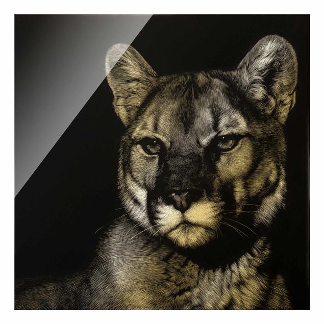 Wandbilder Schwarz Puma vor Schwarz
