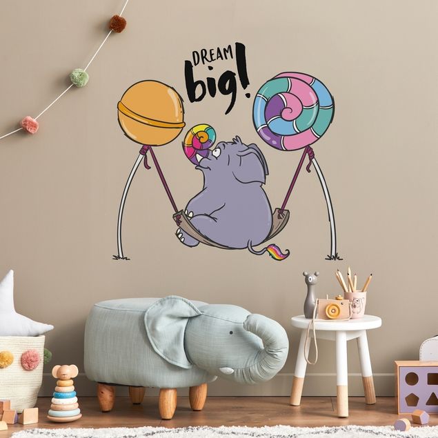 Wandaufkleber Pummeleinhorn - Dream big Elefant