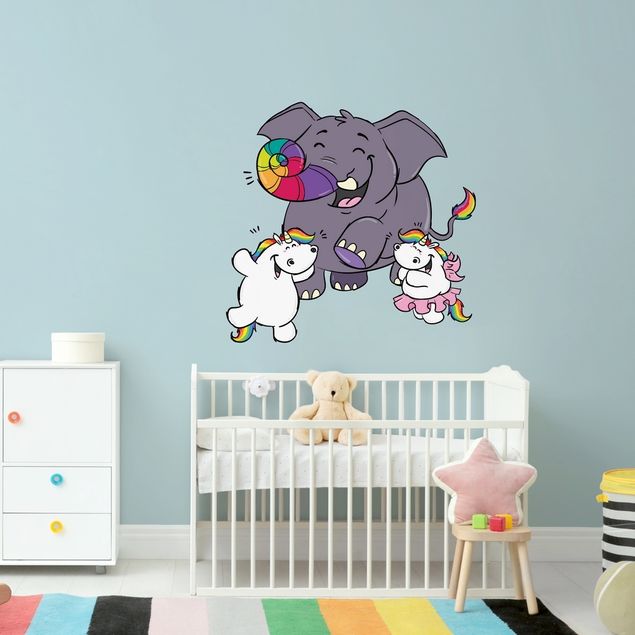 Babyzimmer Deko Pummeleinhorn - Elefant mit Einhörnern