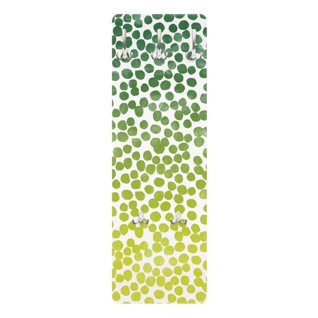 Wandgarderoben Punktemuster Grün Gelb - Verlauf