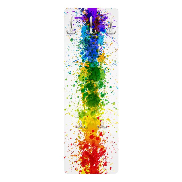 Wandgarderobe bunt Rainbow Splatter