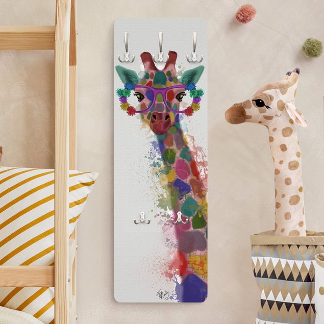 Kinderzimmer Deko Regenbogen Splash Giraffe