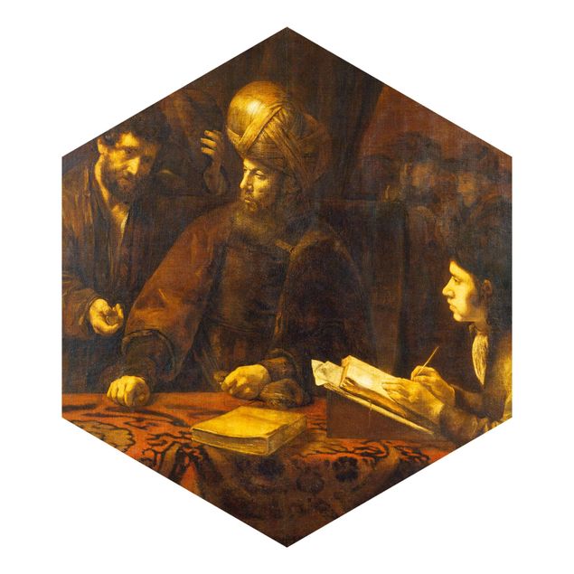 Hexagon Tapete Rembrandt van Rijn - Gleichnis von Arbeitern