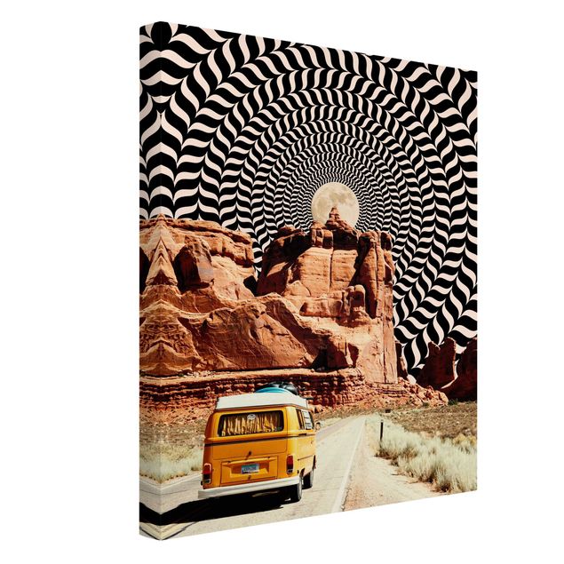 Wandbilder Braun Retro Collage - Der beste Roadtrip II
