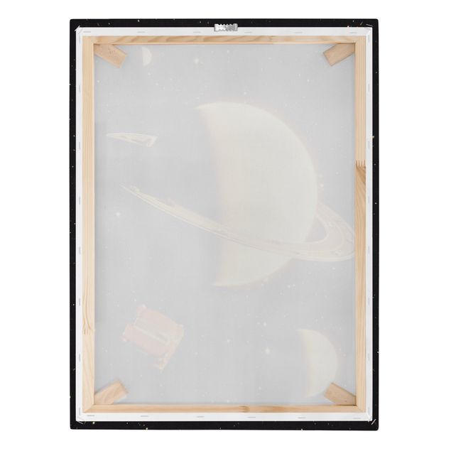 Leinwandbilder kaufen Retro Collage - Die Ringe des Saturn