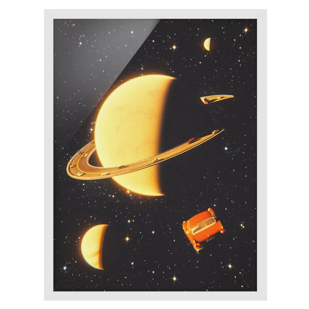 Wandbilder Modern Retro Collage - Die Ringe des Saturn
