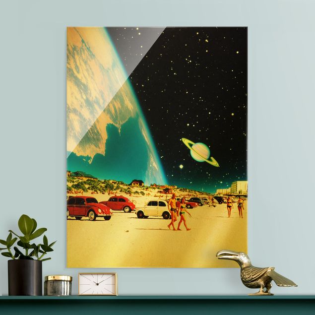 Wandbilder Landschaften Retro Collage - Galaktischer Strand