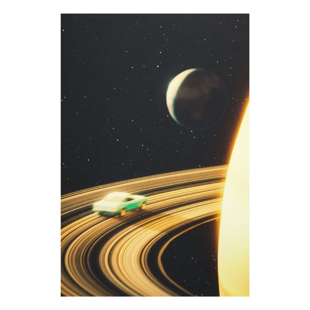 Wandbilder Schwarz Retro Collage - Saturn Highway