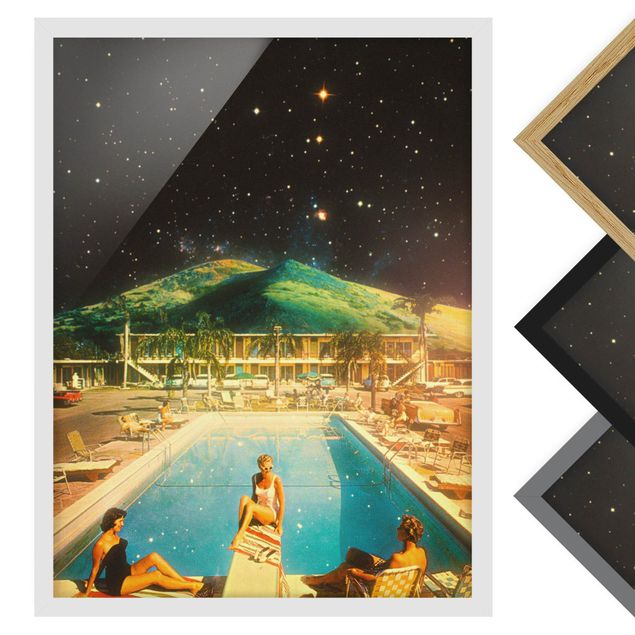 schöne Bilder Retro Collage - Weltraum Pool