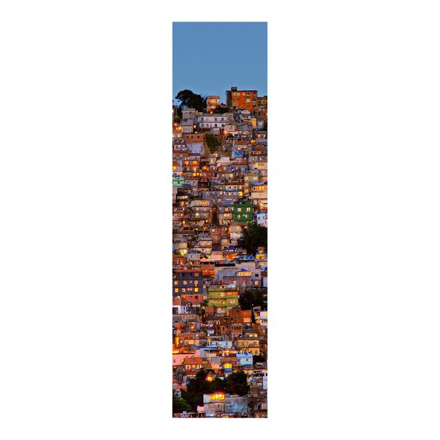 Schiebegardinen Skyline Rio de Janeiro Favela Sonnenuntergang