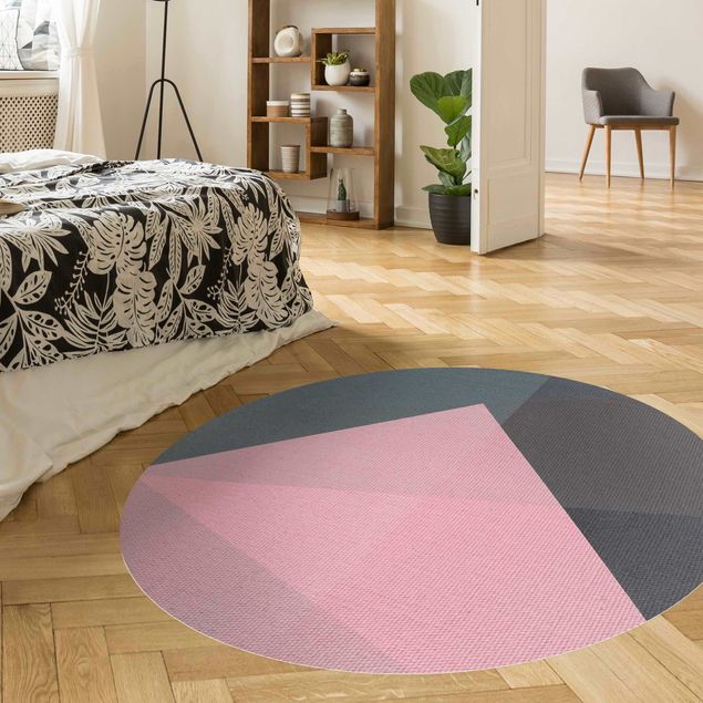 Teppich abstrakt Rosa Transparenz Geometrie