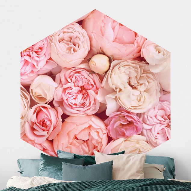 Wanddeko Küche Rosen Rosé Koralle Shabby