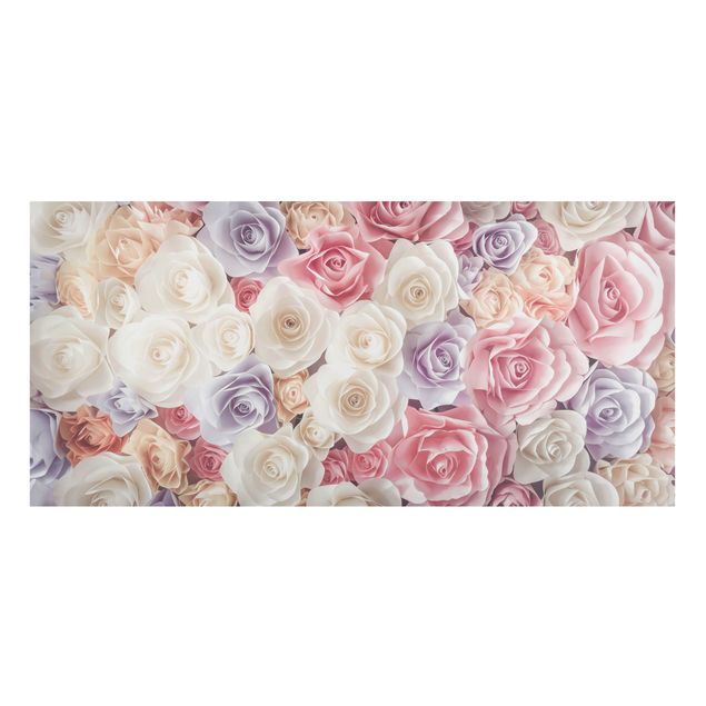 Magnettafeln Blumen Pastell Paper Art Rosen