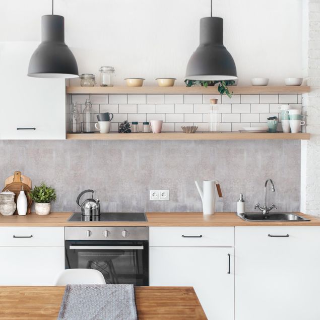 Glasrückwand Küche Rustikales Betonmuster Grau