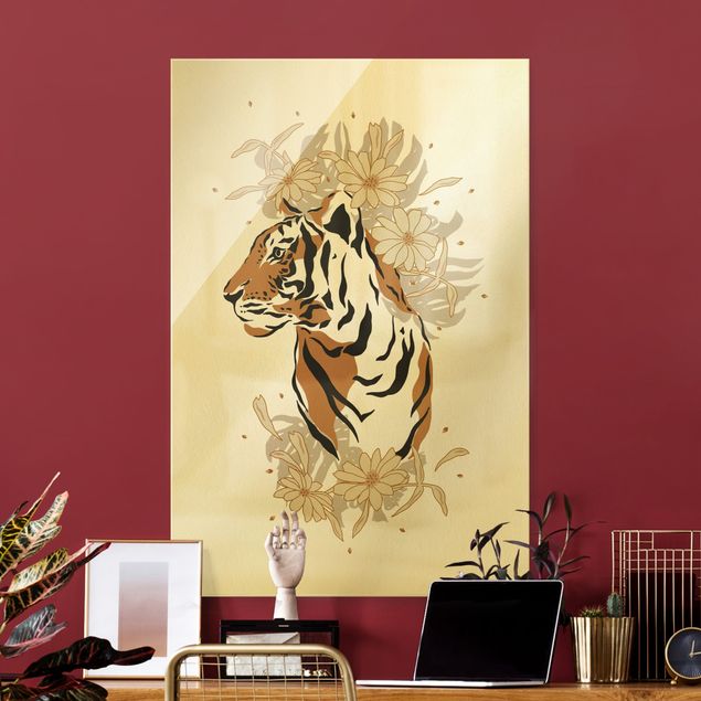 Glasbilder Tiere Safari Tiere - Portrait Tiger