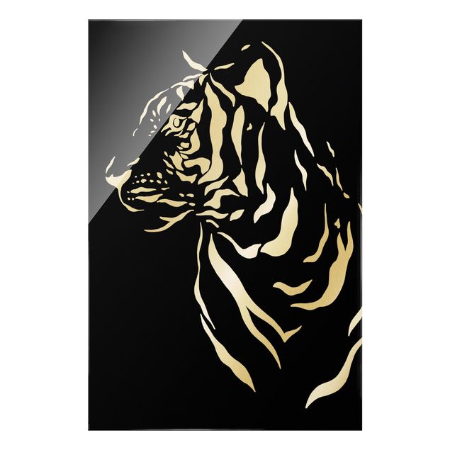 Wandbilder Schwarz-Weiß Safari Tiere - Portrait Tiger Schwarz
