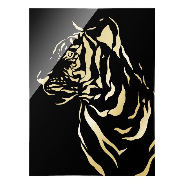 Wandbilder Schwarz-Weiß Safari Tiere - Portrait Tiger Schwarz