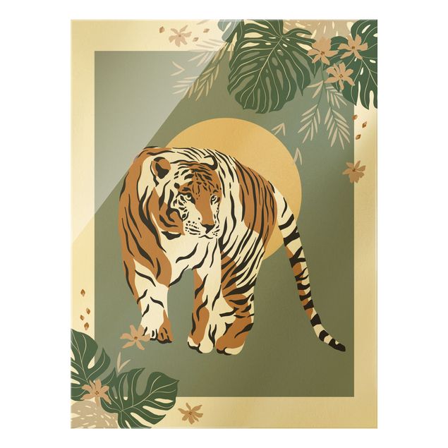 Wandbilder Türkis Safari Tiere - Tiger