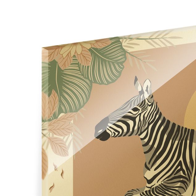 Wandbilder Safari Tiere - Zebra im Sonnenuntergang