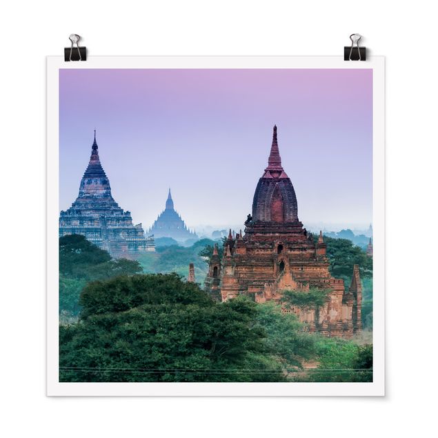 Poster Skylines Sakralgebäude in Bagan