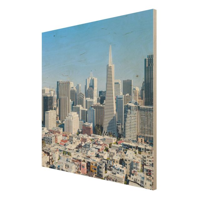 Bilder auf Holz San Francisco Skyline
