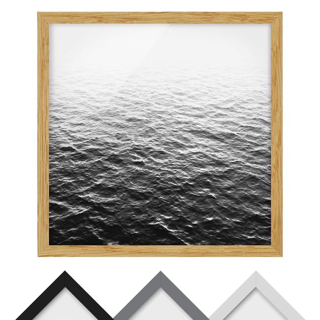 schwarz-weiß Bilder mit Rahmen Sanfte Wellenberge