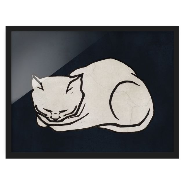 Tierbilder mit Rahmen Schlafende Katze Illustration