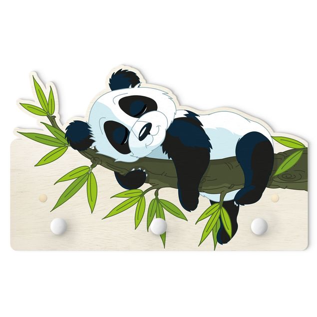Wandgarderobe mit Motiv Schlafender Panda
