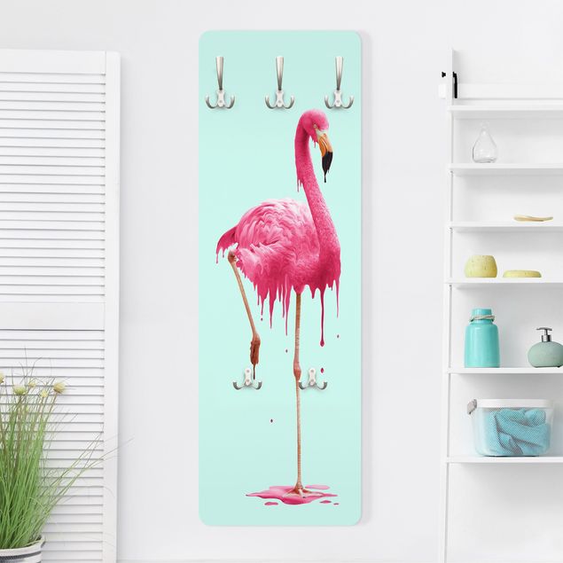 Wandgarderoben Tiere Schmelzender Flamingo