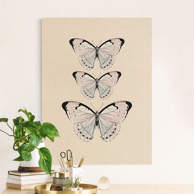 Wanddeko Küche Schmetterling auf Beige