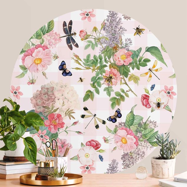 Küche Dekoration Schmetterlinge mit rosa Blumen