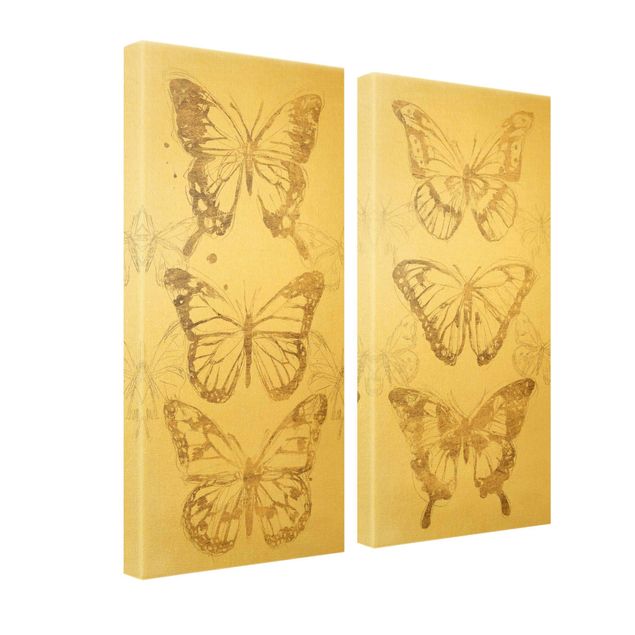 schöne Bilder Schmetterlingskompositionen Gold