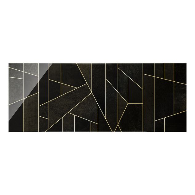 Wandbilder Schwarz-Weiß Schwarz Weiß Geometrie Aquarell